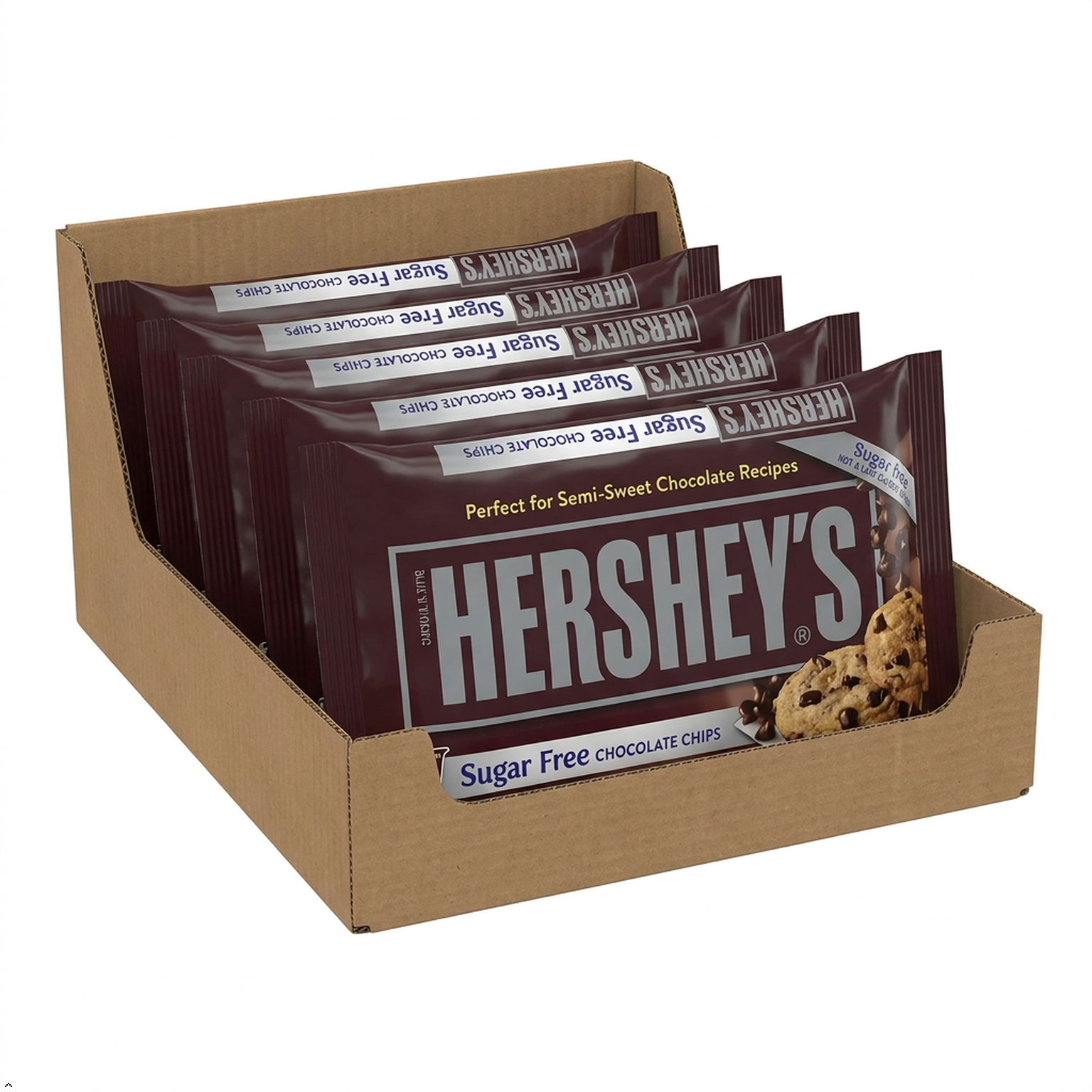Hershey's Sugar Free Semi-Sweet Chocolate Baking Chips, 8 oz (Pack of 6) Hershey's